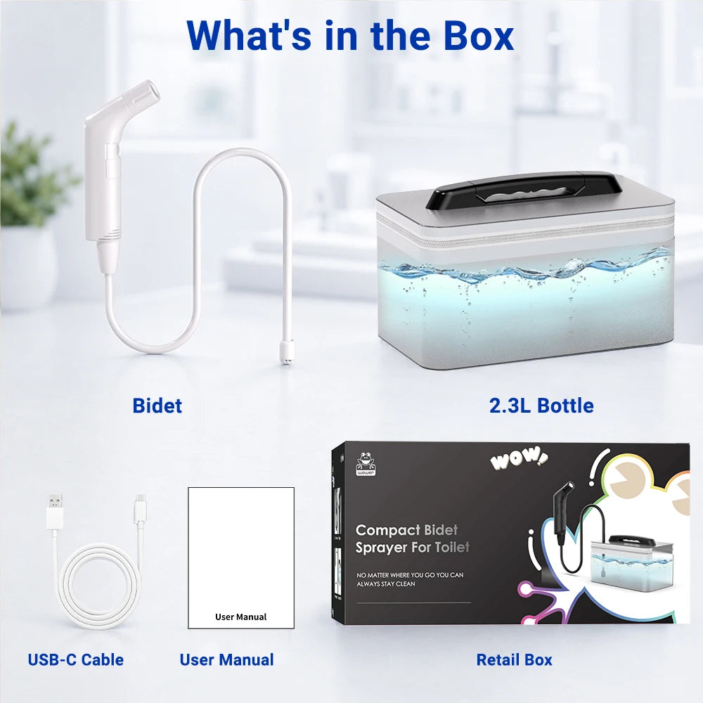 Rechargeable Portable Bidet — 2.3 L Travel Shattaf