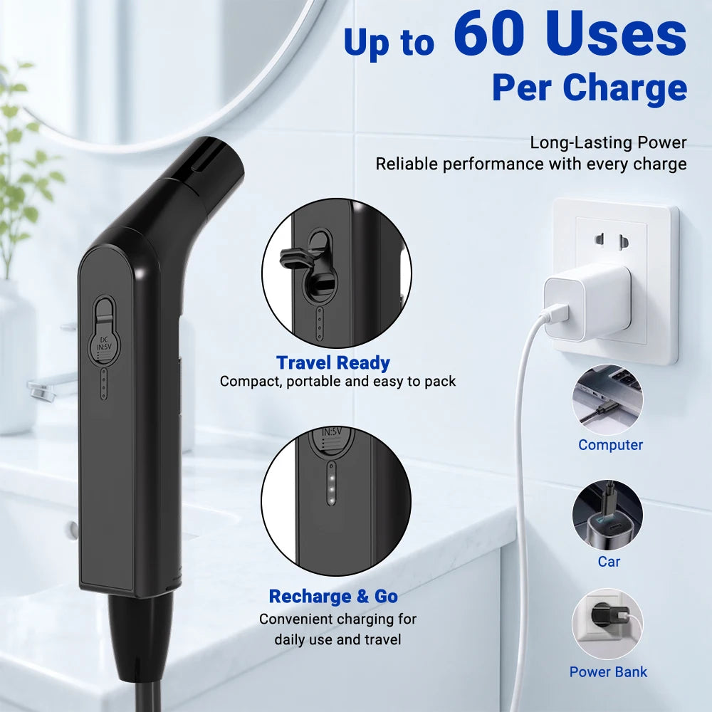 Rechargeable Portable Bidet — 2.3 L Travel Shattaf