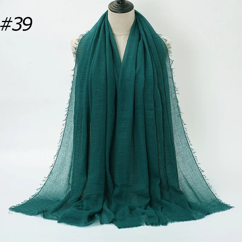 Crinkle Cotton Hijab — Lightweight, No-Iron Everyday Scarf