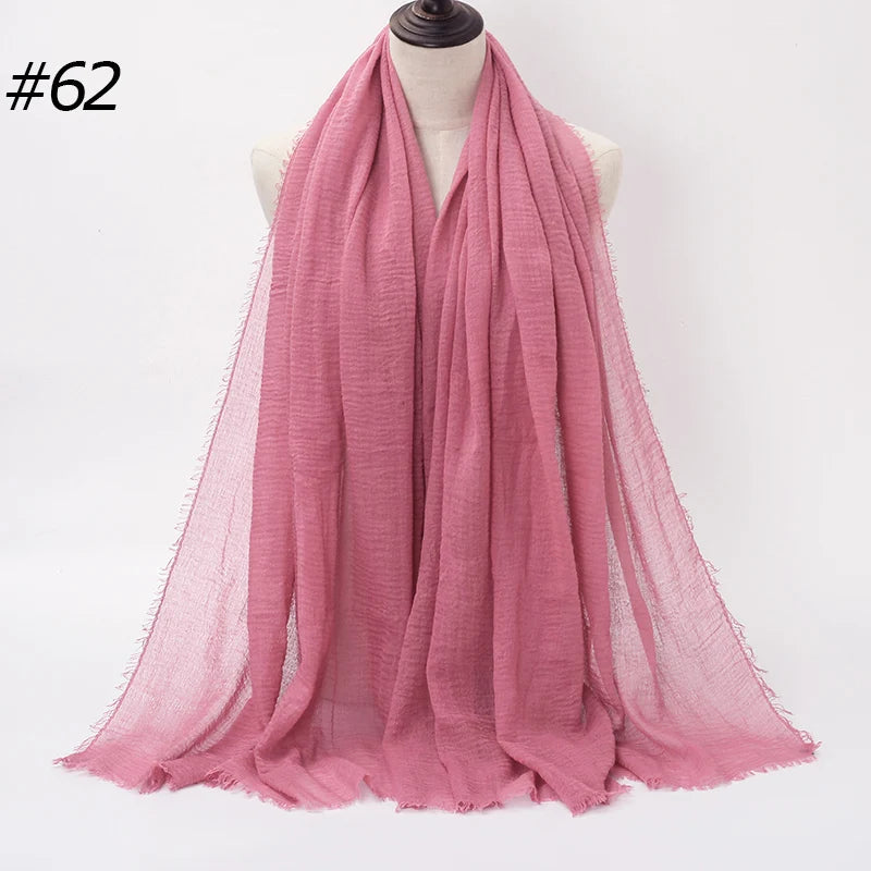Crinkle Cotton Hijab — Lightweight, No-Iron Everyday Scarf