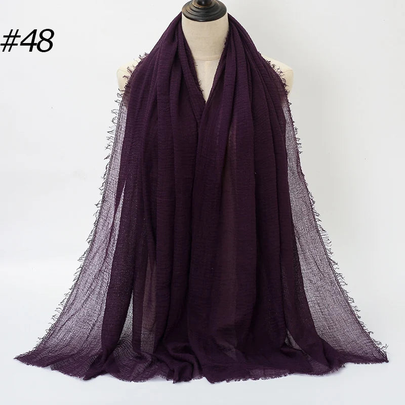 Crinkle Cotton Hijab — Lightweight, No-Iron Everyday Scarf