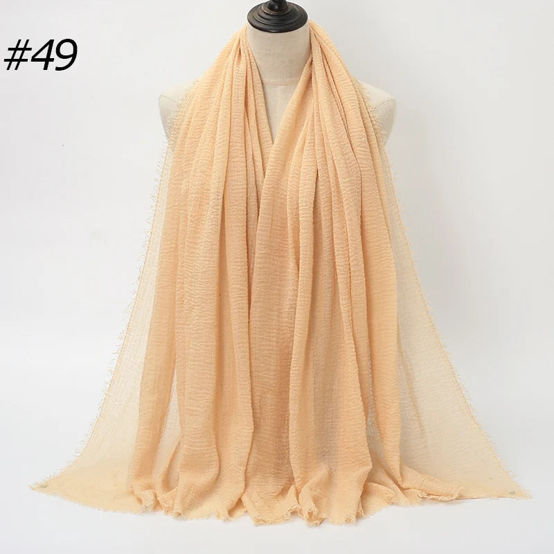 Crinkle Cotton Hijab — Lightweight, No-Iron Everyday Scarf