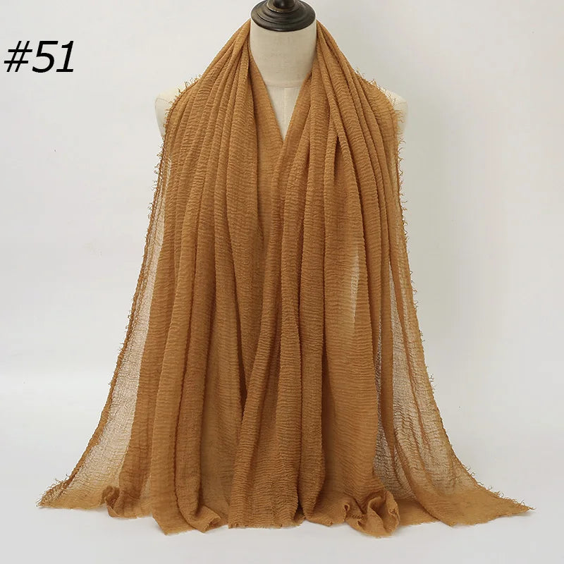 Crinkle Cotton Hijab — Lightweight, No-Iron Everyday Scarf