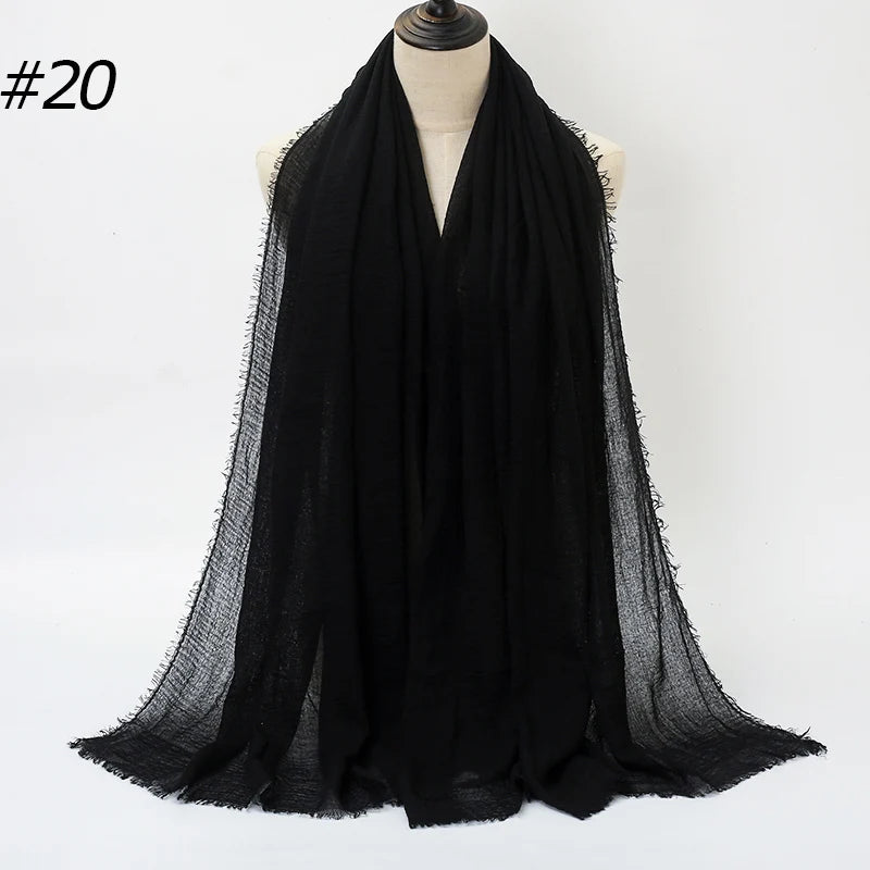 Crinkle Cotton Hijab — Lightweight, No-Iron Everyday Scarf