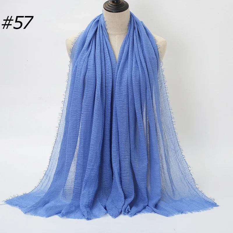 Crinkle Cotton Hijab — Lightweight, No-Iron Everyday Scarf