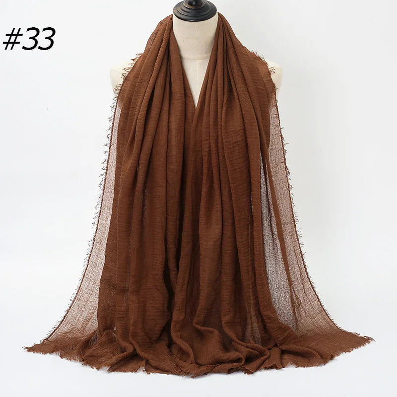 Crinkle Cotton Hijab — Lightweight, No-Iron Everyday Scarf
