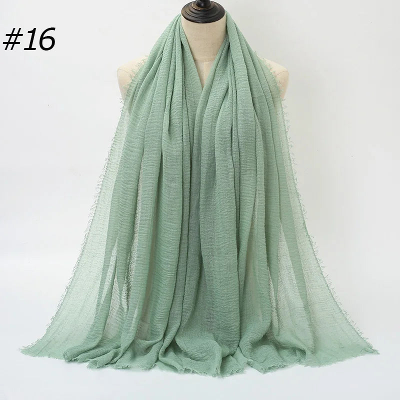 Crinkle Cotton Hijab — Lightweight, No-Iron Everyday Scarf