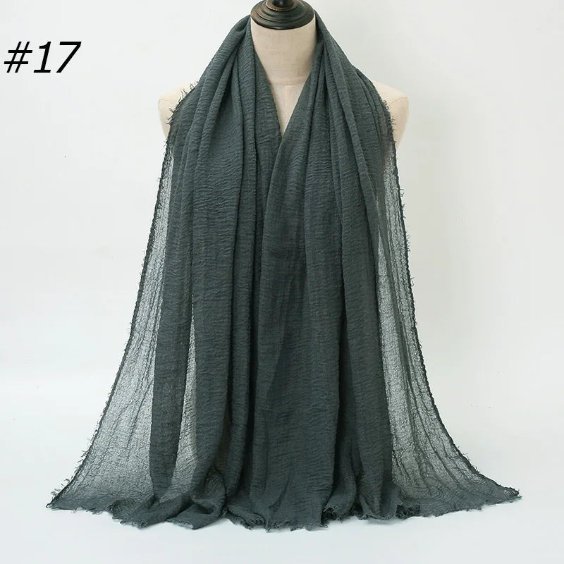 Crinkle Cotton Hijab — Lightweight, No-Iron Everyday Scarf