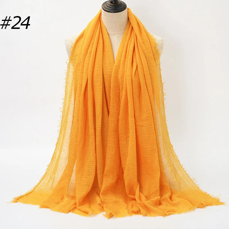 Crinkle Cotton Hijab — Lightweight, No-Iron Everyday Scarf