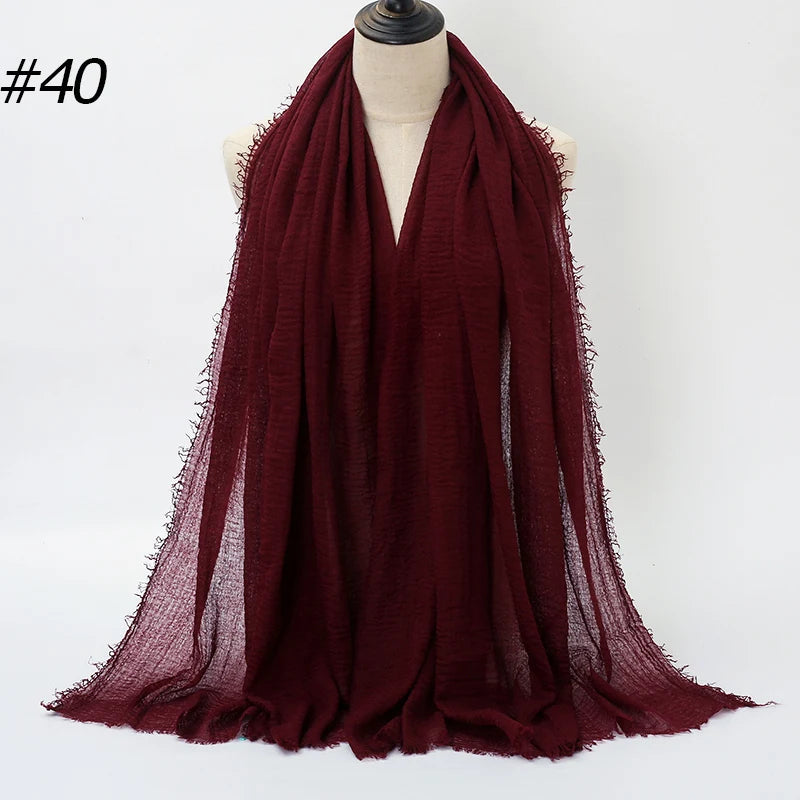 Crinkle Cotton Hijab — Lightweight, No-Iron Everyday Scarf