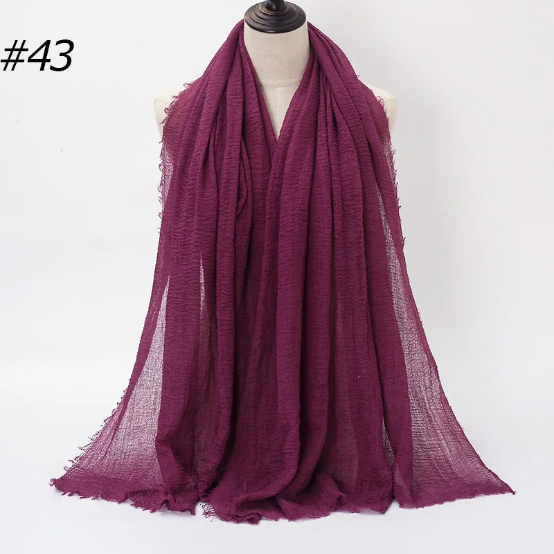 Crinkle Cotton Hijab — Lightweight, No-Iron Everyday Scarf