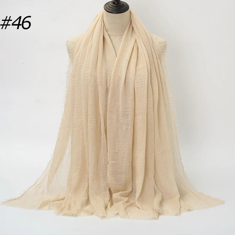 Crinkle Cotton Hijab — Lightweight, No-Iron Everyday Scarf