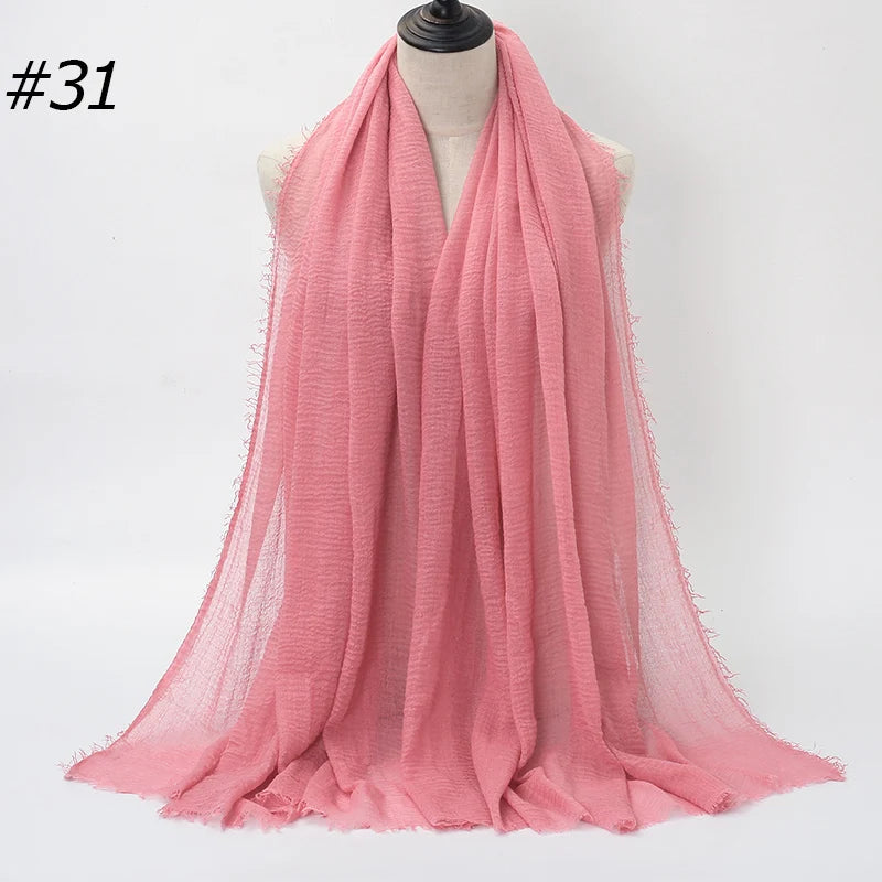 Crinkle Cotton Hijab — Lightweight, No-Iron Everyday Scarf