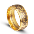 Shahada-ring — titaniumstål med arabisk kalligrafi