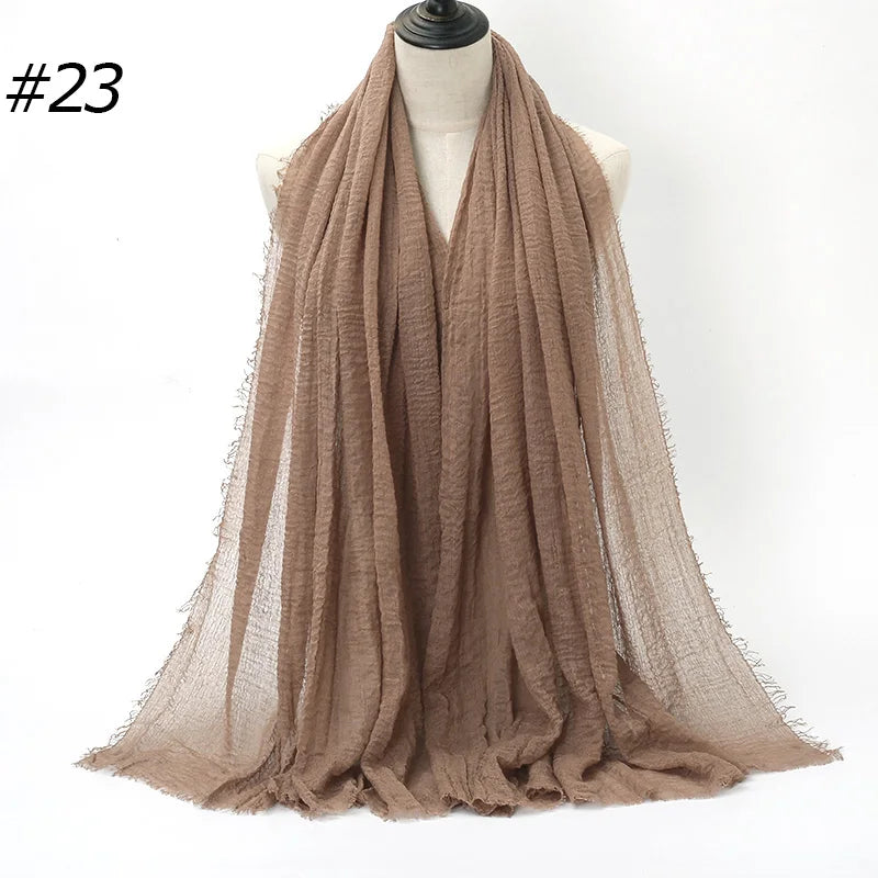 Crinkle Cotton Hijab — Lightweight, No-Iron Everyday Scarf