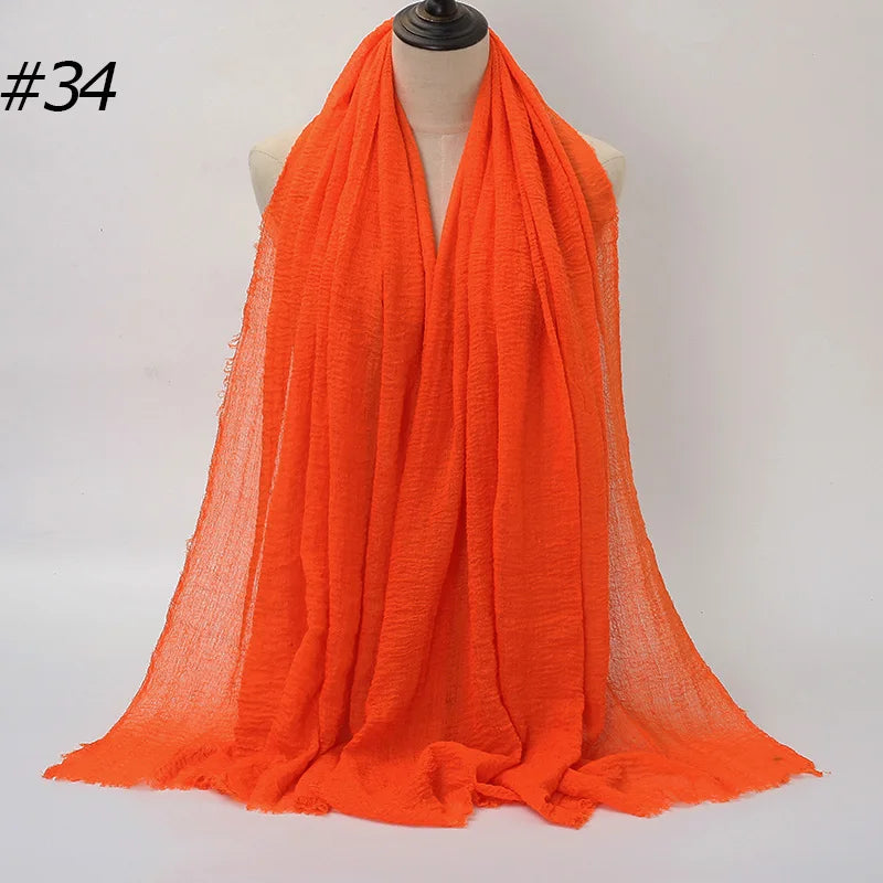 Crinkle Cotton Hijab — Lightweight, No-Iron Everyday Scarf