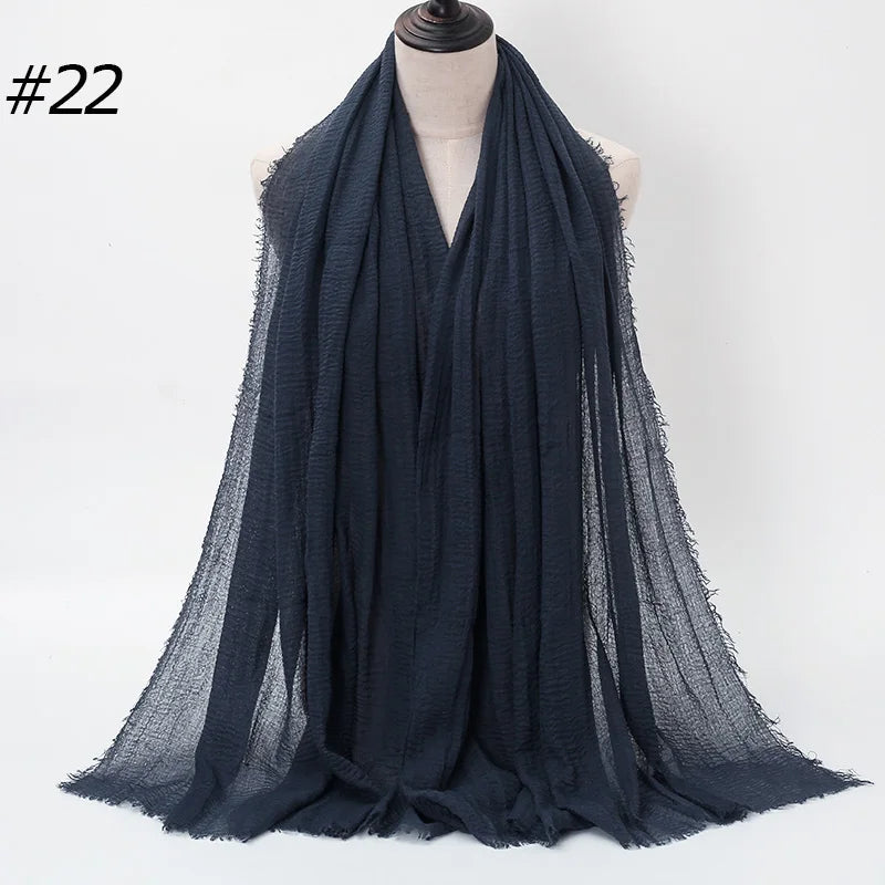 Crinkle Cotton Hijab — Lightweight, No-Iron Everyday Scarf