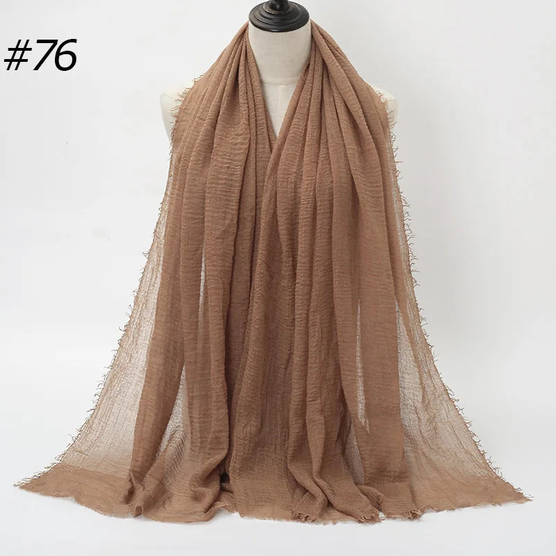 Crinkle Cotton Hijab — Lightweight, No-Iron Everyday Scarf