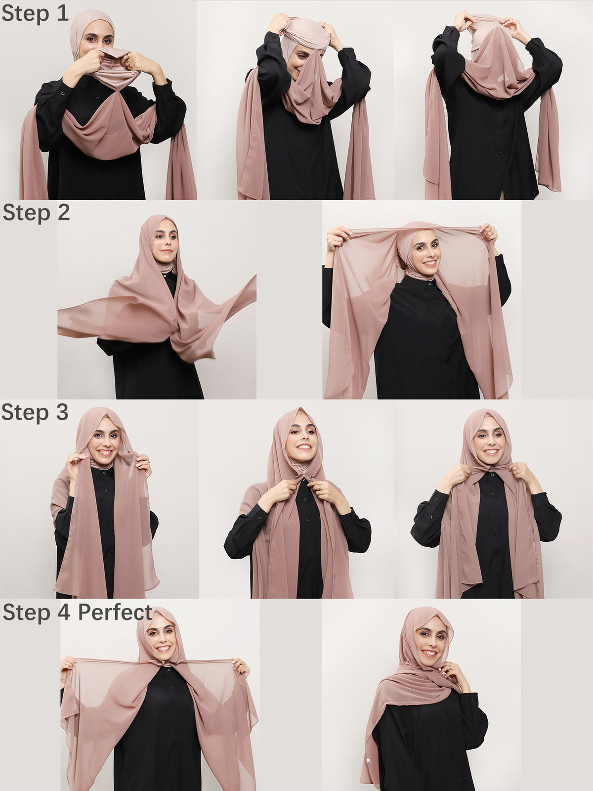 Instant Chiffon Hijab with Built-in Magnets & Undercap