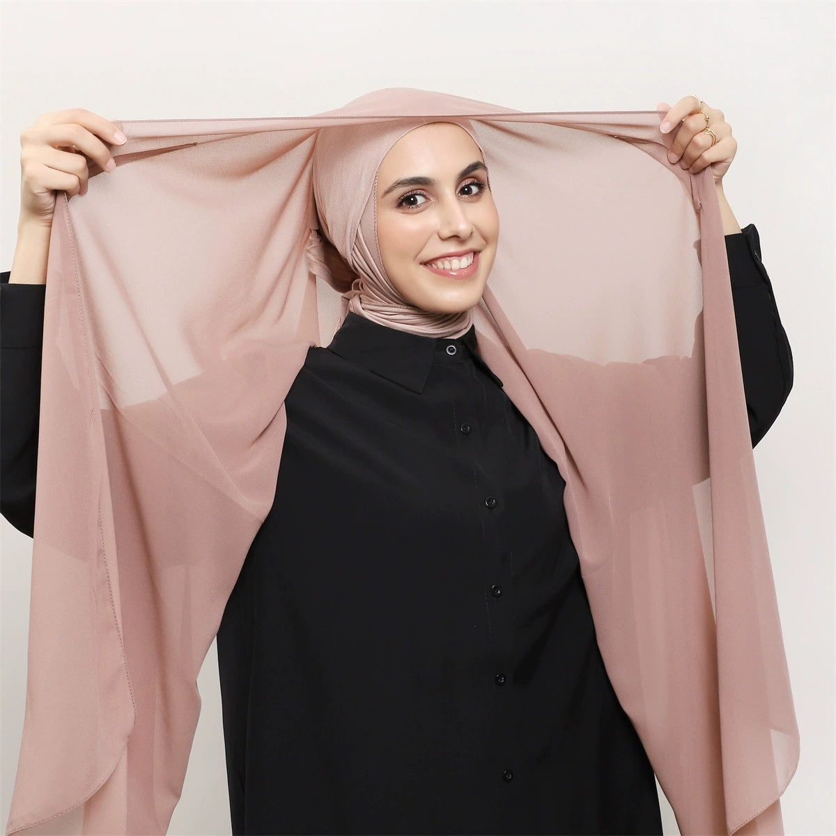Instant Chiffon Hijab with Built-in Magnets & Undercap