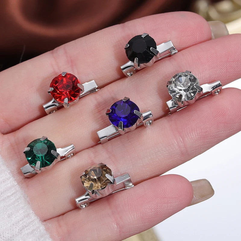 Crystal Hijab Pins — Set of 12 Safety Brooches