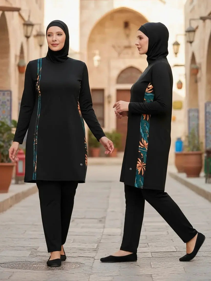 Full-Coverage Burkini — 3-Piece Modest Swimsuit with Hijab