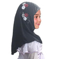 Girls Instant Hijab with Flowers — Ages 3–10