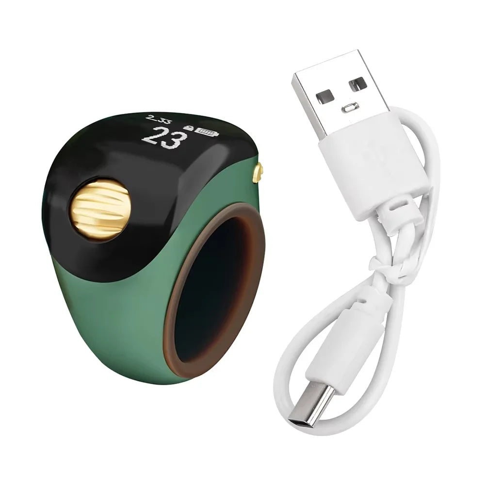 Smart zikr-ring — digital tasbih-tæller med OLED-skærm