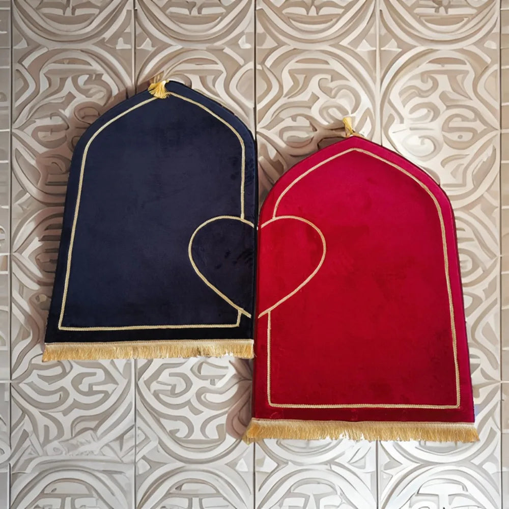 Couple Prayer Mat Set — Matching Pair with Heart Design
