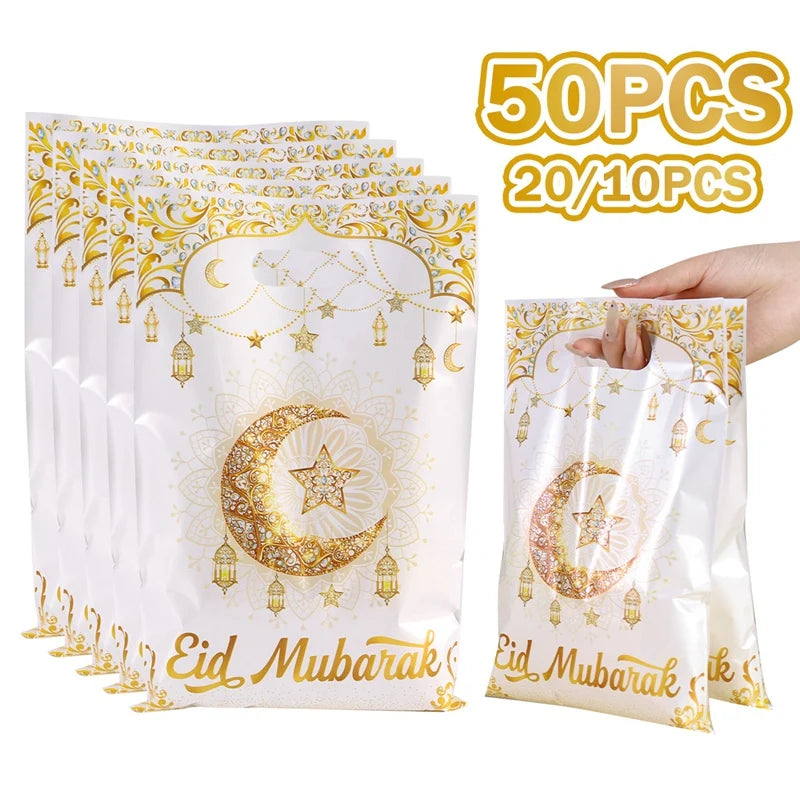 Eid Mubarak-gaveposer — hvide og guld