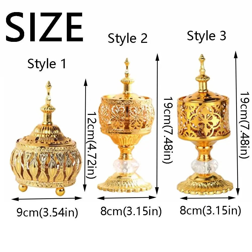 Bakhoor Incense Burner — Handmade Gold Tower