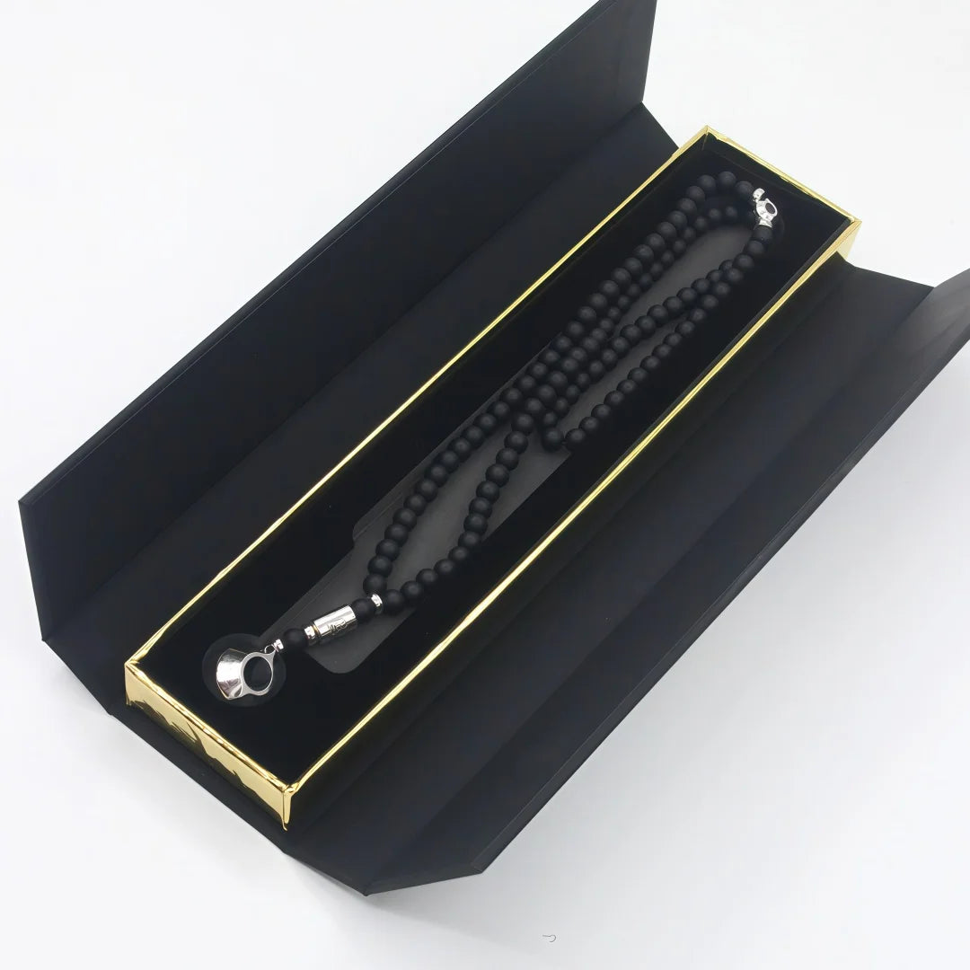 Black Stone Tasbih in Gift Box