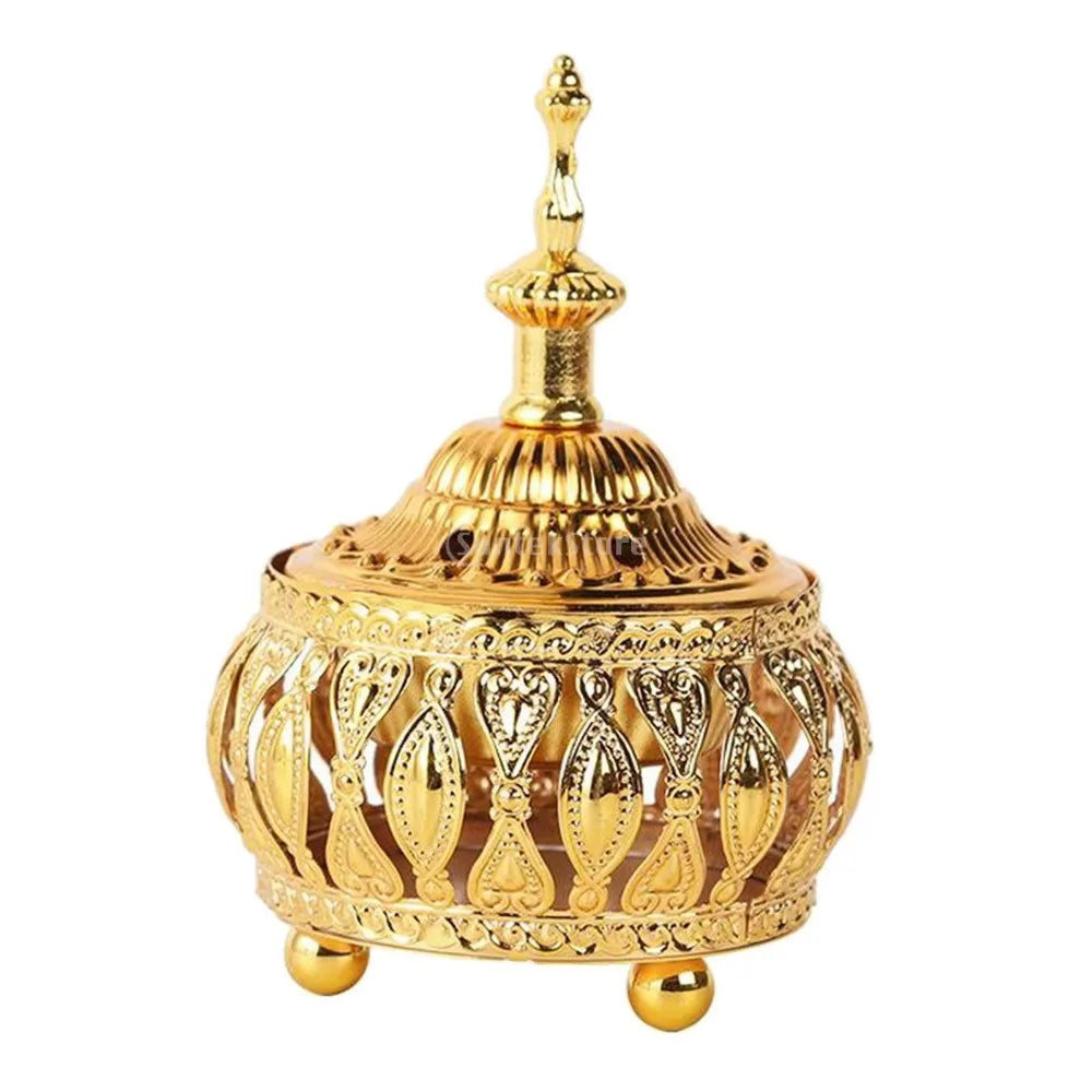 Bakhoor Incense Burner — Handmade Gold Tower