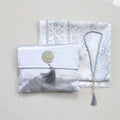 Satin floral prayer mat set with bag and tasbih – view 3