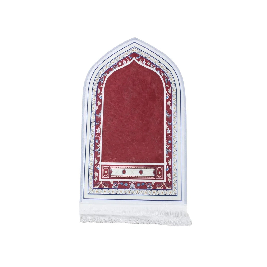 Compact Padded Prayer Mat 35 × 60 cm — Travel & Sajdah Mat with Tassels