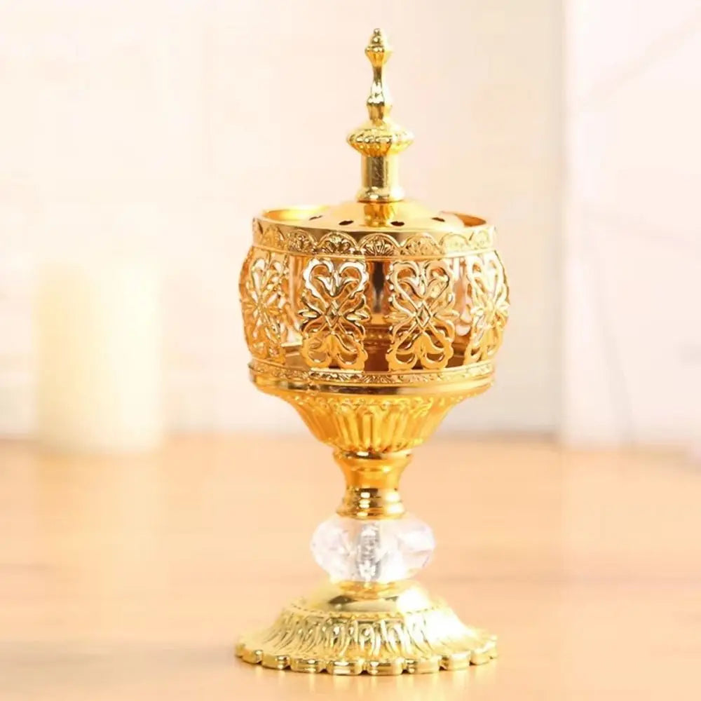 Bakhoor Incense Burner — Handmade Gold Tower