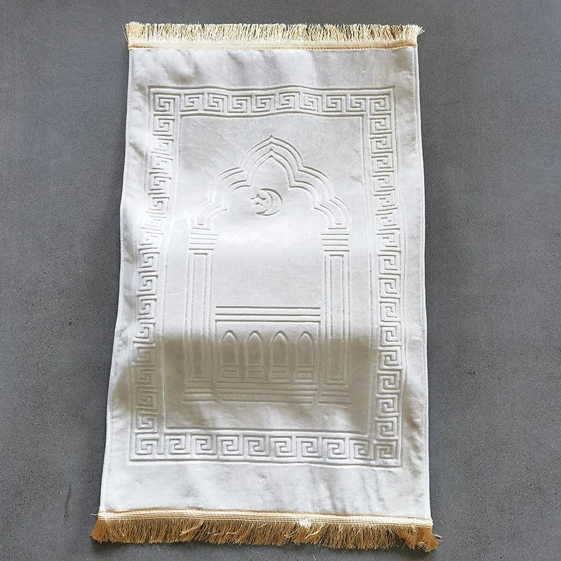 Extra-Thick Velvet Prayer Mat 70 × 110 cm — 8 cm Foam