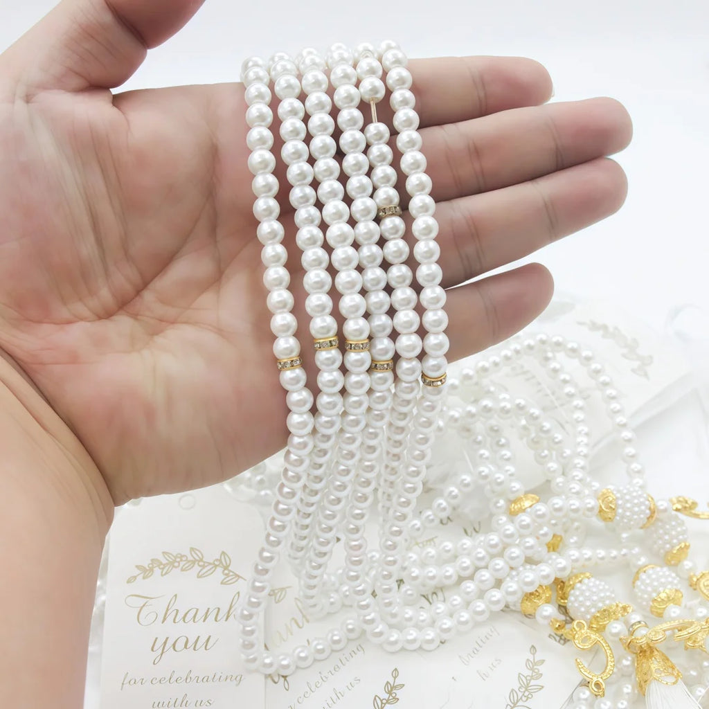 Pearl Tasbih Prayer Beads — Gift Set of 12 (99 Beads)
