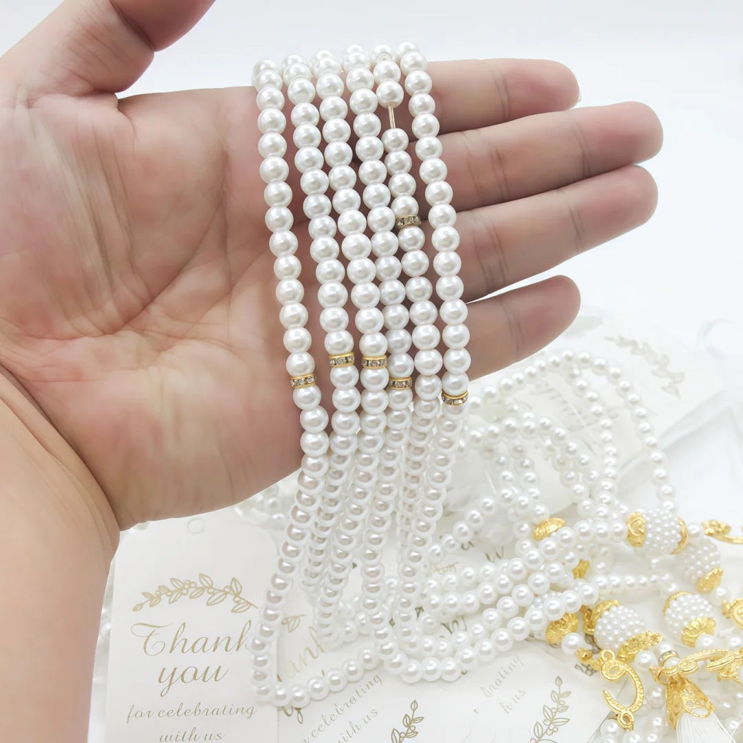 Pearl Tasbih Prayer Beads — Gift Set of 12 (99 Beads)