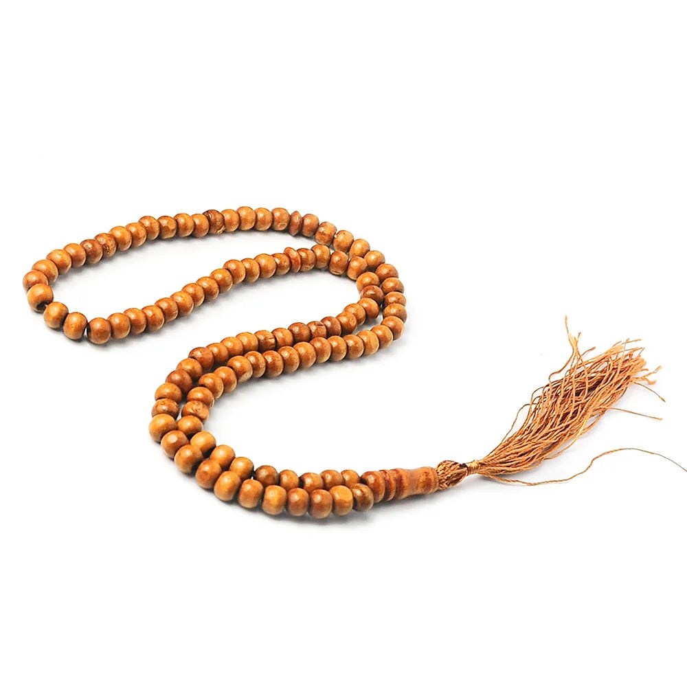 Wooden tasbih prayer beads with tassel – view 3