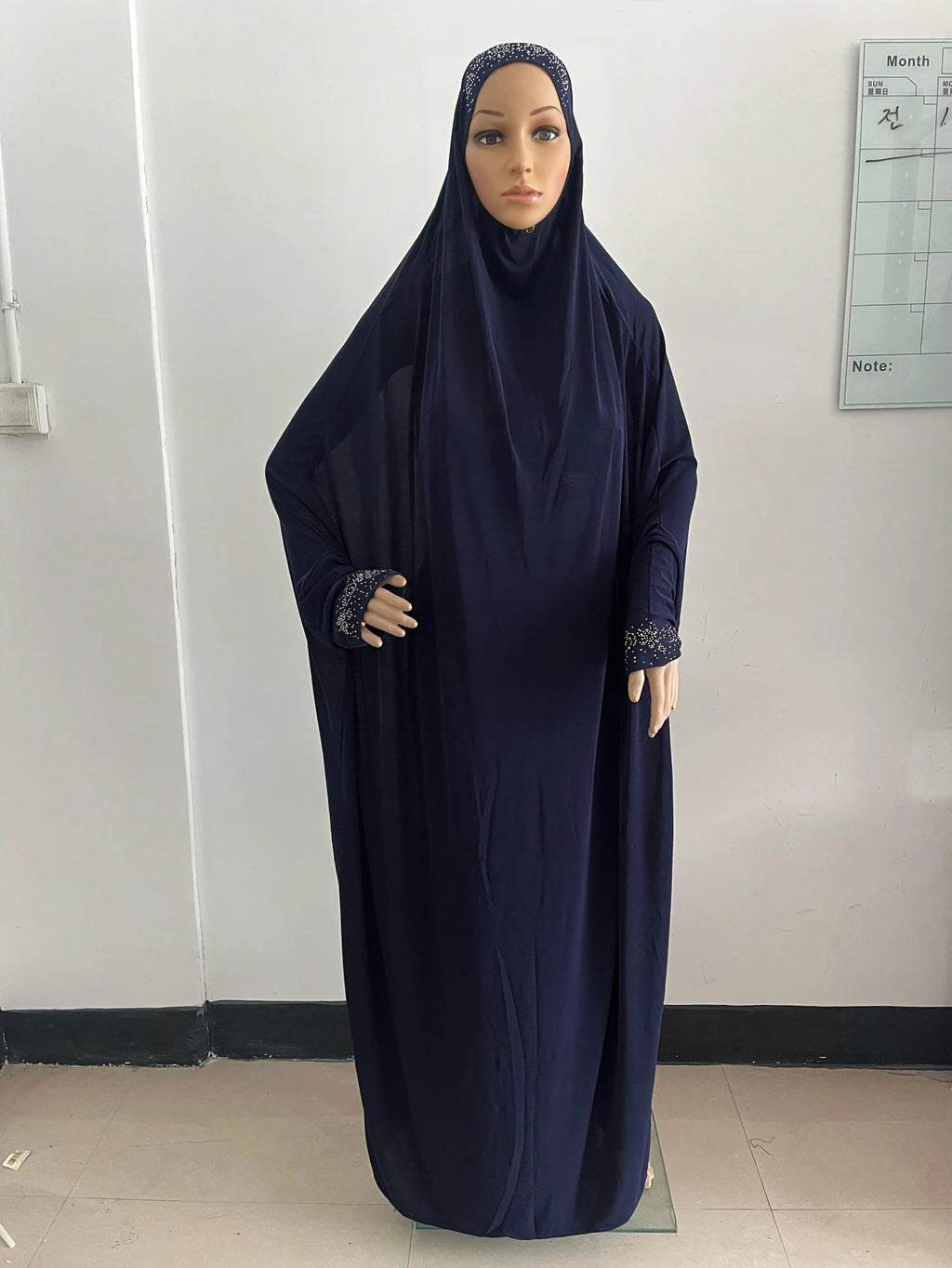 Women's One-Piece Prayer Dress with Attached Khimar