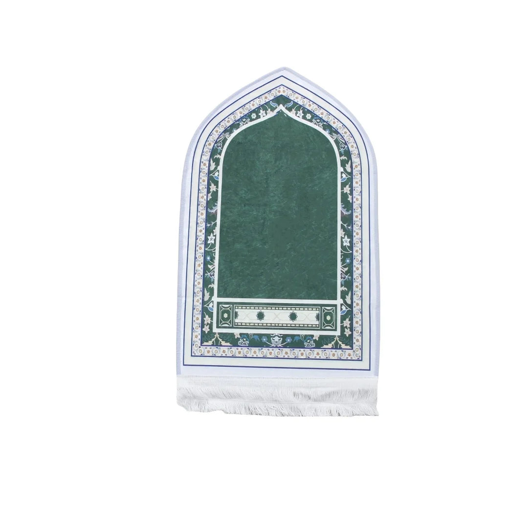 Compact Padded Prayer Mat 35 × 60 cm — Travel & Sajdah Mat with Tassels