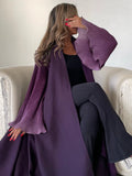 Open Abaya with Pleated Ombré Sleeves