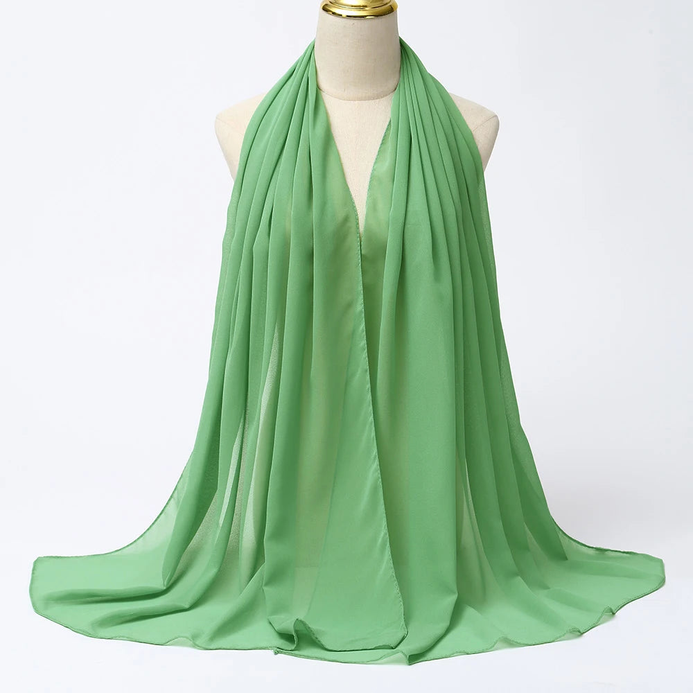 Classic Chiffon Hijab — Long, Lightweight Scarf in 24 Colours