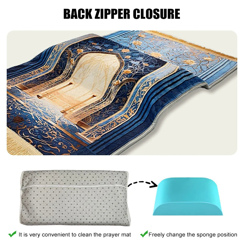Memory Foam Prayer Mat with Tassels — 70 × 110 cm