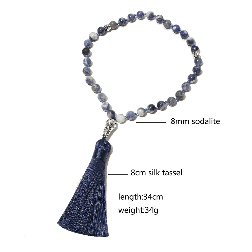 Sodalite Stone Tasbih — 33 / 99 Beads