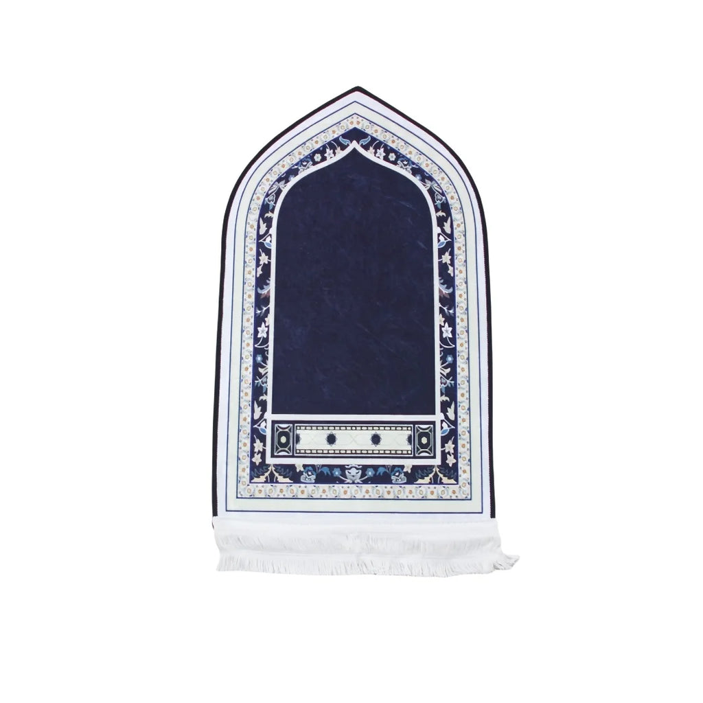 Compact Padded Prayer Mat 35 × 60 cm — Travel & Sajdah Mat with Tassels