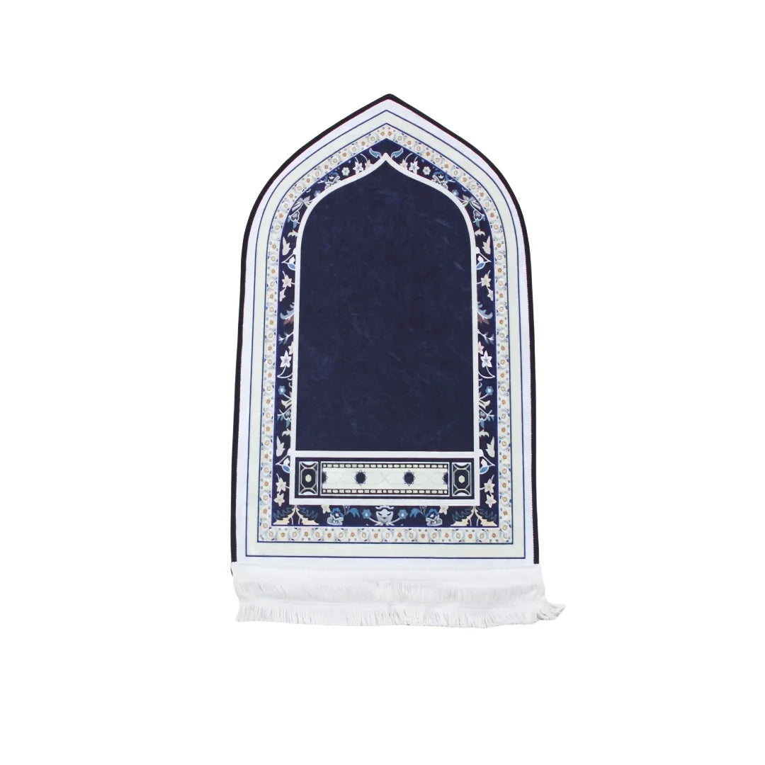 Compact Padded Prayer Mat 35 × 60 cm — Travel & Sajdah Mat with Tassels