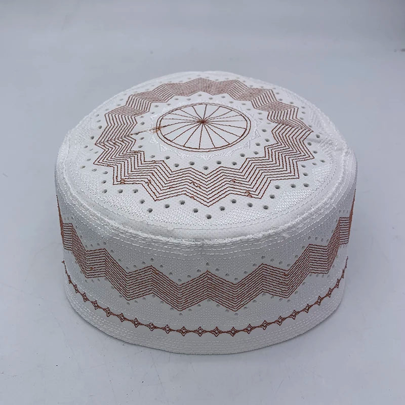 Embroidered Kufi Prayer Cap — Breathable, 29 Designs