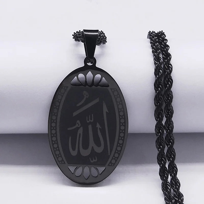 Men's Allah pendant necklace in stainless steel